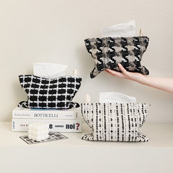 Light luxury French style black and white tissue bag fabric paper box living room bedroom dining table storage bag tissue cover