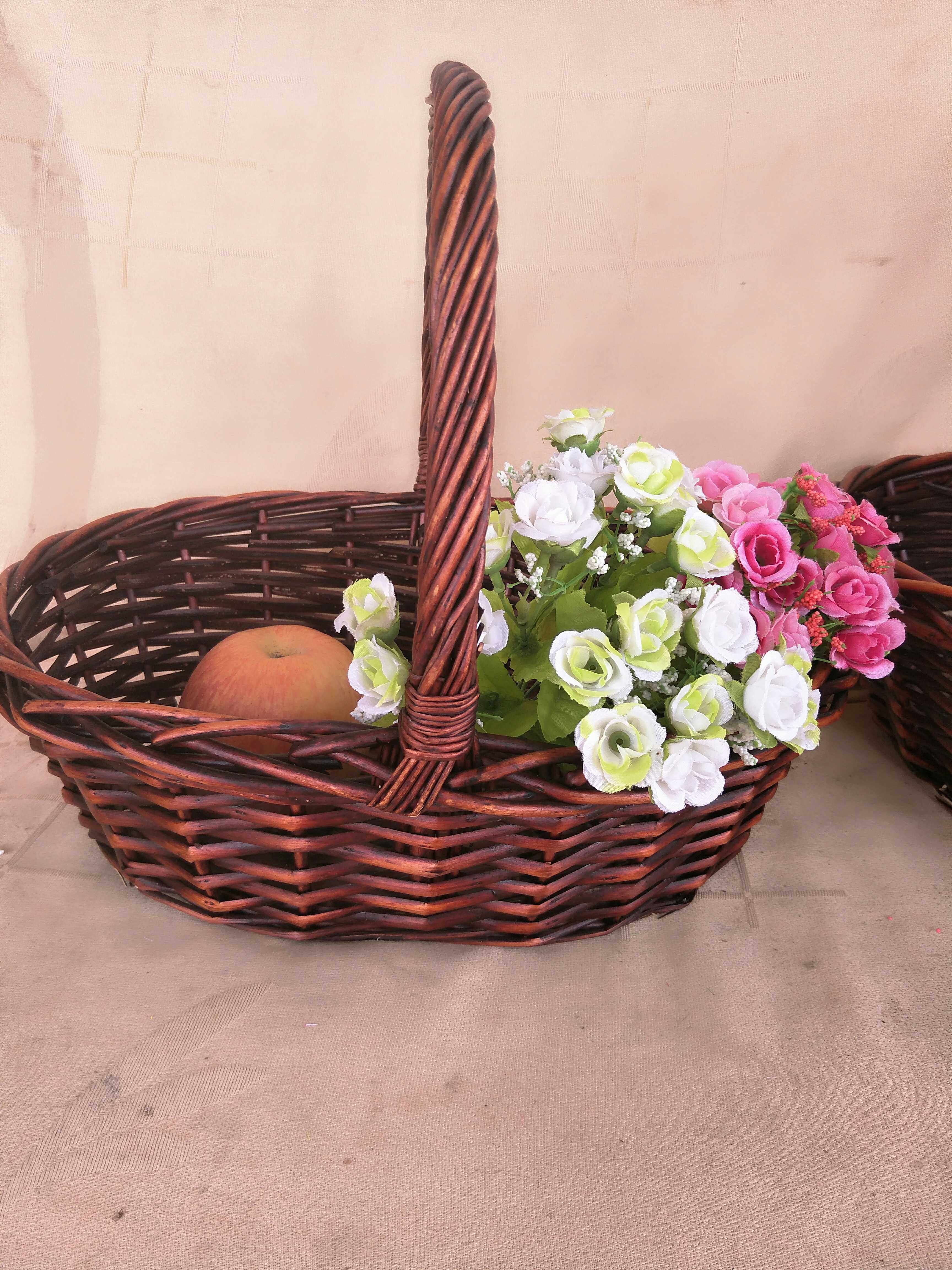 藤编水果篮子批发 定做 鸡蛋篮子 柳编花篮 礼品提篮