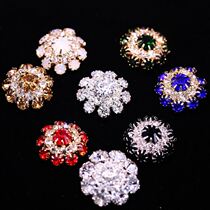 Lady fur mink petal big button cashmere coat buckle fur Crystal mink decorative button rhinestone diamond buckle