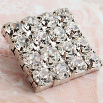 Crystal Diamond Glass Button Square Diamond Coat Button Korean Joker Womens Jacket Trench Sweater Decoration Button