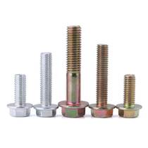 Color zinc plated flange face padded bolt machine wire machine screw Flange face hexagon screw M6M8M10M12