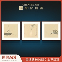 (limited country painting) Loco one trillion tiger orchid artificial stroke minimalist New Chinese bedroom Living room Mural Restaurant Hanging Painting