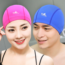British release material swimming cap plus size mens and womens adult childrens long hair is not waterproof and does not strangle the head of the hot spring swimming cap