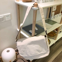 Han ins new neutral men and women shoulder bag large canvas messenger bag retro student schoolbag travel satchel tide man