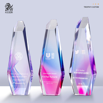Trophy customization Crystal trophy creative customization Authorization card customization medal Crystal customization Sales championship trophy