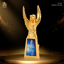 Trophy customization Creative resin metal gold-plated trophy customization Company annual meeting sports meeting award authorization eagle trophy