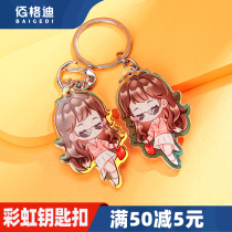 acrylic keychain customized male and female couple cute online red personality creative car colorful pendant diy custom