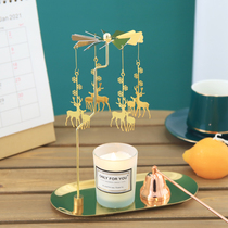 Nordic light luxury Net red ins Wind lantern rotating Candlestick table ornaments holder tray candle light dinner supplies