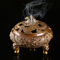 Incense burner pure copper three-legged copper incense burner aroma pan Incense Road sandalwood stove
