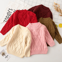 No ball girl twist sweater pullover 2021 new spring and autumn female baby base sweater baby sweater