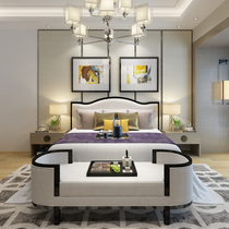 New Chinese all solid wood double bed Ebony simple light luxury master bedroom wedding bed Villa Hotel new big bed furniture