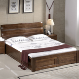 全实木1.8米双人大床高箱现代中式特价婚床