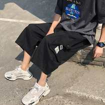 Hong Kong Tide Brand Toilwear Capri pants Men Summer Thin Wear ins Trend Plus Size Loose Casual 7 Short Pants