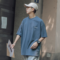 Hong Kong Tide Brand Summer Short Sleeve Mens Loose Simple Letter Joker 2021 New Hong Kong Wind ins Super Fire Half Sleeve T-shirt