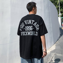 Hong Kong Tide brand summer short sleeve T-shirt men ins Port wind bf half sleeve trend wild loose net red Super Fire shirt