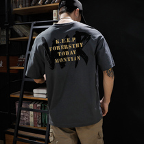 Hong Kong Tide Brand 2021 Summer Cotton Short Sleeve T-shirt Mens ins Fat Plus Size Loose Trend Joker