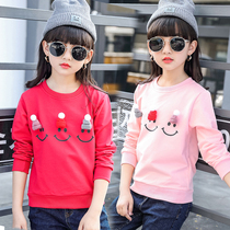 Girl Long Sleeve T-Shirt Spring Dress 2022 Spring Autumn New Female Great Child Korean Version Of The Undershirt Compassionate Child Blouse Tide Child