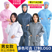 Anti-static hooded split clothing with pants clean dust-free clothing biopharmaceutical food clothing sterilization sterile clothing