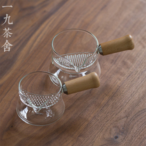 Taiwan Yilong heat-resistant glass Road Cup with tea compartment tea leak solid wood side pair male Cup Tea Sea kung fu tea set