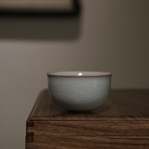 Ruoshan raw ore agate into the glaze handmade Ru kiln tea cup chicken tank ceramic Kung Fu Tea Tea Tea Tea Tea Cup Cup Cup opening piece