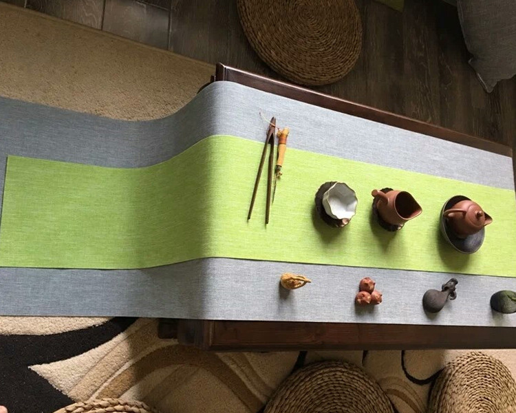 一九茶舍 多彩防水茶席麻布 禅意 布艺茶帘 功夫茶具配件茶道零配_7折