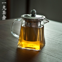 Taiwan pure handmade glass teapot flower teapot with stainless steel filter tea maker black tea thickened and high temperature resistant