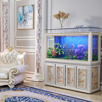 European fish tank bottom filter partition screen home living room without changing water against the wall ecological dragon fish tank aquarium customization