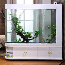 Jixiang bullet fish tank floor living room household medium aquarium glass 1 5 m ecological screen fish tank