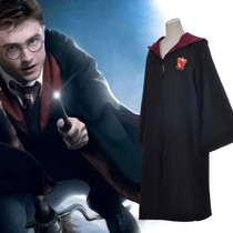 Harry Potter Halloween COS Black Robe dress up costume with glasses Luminous magic wand Magic robe clothes Costume