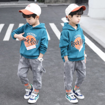 Childrens clothing boys set autumn 2021 New Korean version of spring and autumn boys handsome childrens sweater sports two-piece set