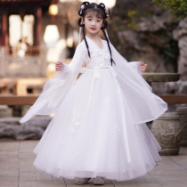 Girls ancient dress Han suit superfairy 2022 Spring Summer New China Wind Liandress Childrens ancient wind Down with dress Long sleeves