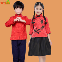 Childrens performance clothing June 1 Childrens Day performance clothing Summer Boy Tang dress Girl Cheongsam Childrens Tang dress Spring and Autumn