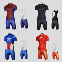 Superman series riding suit Iron Man Batman Spiderman Bike Outdoor Short Sleeve Back Strap Pants