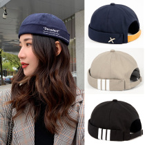 Hat men and women hip-hop tide Japanese brimmed baseball cap inch head melon skin hat landlord hat rogue hat sailor yuppie hat