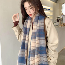 Plaid scarf lady Han version 100 hitch student shawl for autumn and winter warm thickening day series fashion surrounding neck new