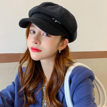 Face-faced little Fei Chang Joker Beret female summer thin breathable cotton black hat painter octagonal hat