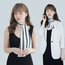 Silk scarf small long women Joker long Korean spring and autumn thin foreign style fashion gauze scarf tie hair scarf narrow strip decoration