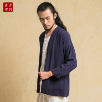 Ancient Yun Xiufang original retro road robe Chinese style Hanfu middle sleeve kimono Chao mens seven-point sleeve cardigan Chinese jacket