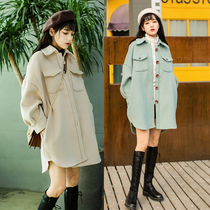 Pregnant women autumn winter coat autumn wear 2020 New loose woolen spring cardigan womens medium long coat winter coat