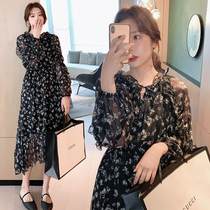 Maternity dress spring tide 2020 Chinese New Year dress foreign fairy flower New Year chiffon skirt spring and autumn
