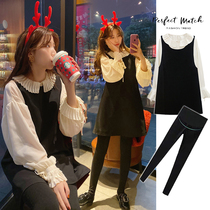 Maternity dress spring and autumn dress tide 2020 foreign style shirt fashion strap hot mom fairy skirt spring suit