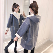 Pregnant womens autumn coat winter wear 2021 new long cardigan autumn suit fashion coat womens spring and autumn