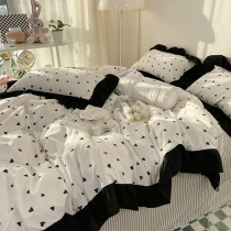 Han Style Herben Wind Black & White Bed Linen Quilt Cover Four Sets Bed Bedding Spring Autumn Quilt Cover Three-piece Kit