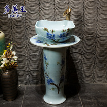 Ceramic balcony One-piece column basin Vertical washbasin Bathroom column washbasin Floor-to-ceiling washbasin
