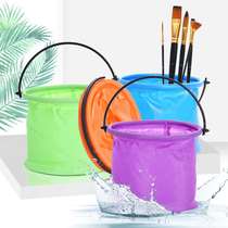 Childrens folding brush bucket student art painting portable pen washing tube gouache waterpowder watercolor paint with compartment small bucket