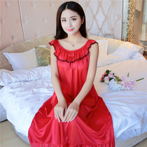 Lady Sleeping Dress Summer Sleeveless Snow Spinning Plus Hypertrophy Code Fat MM Pregnant Woman Loose Woman Sensation Ice Silk Pyjamas