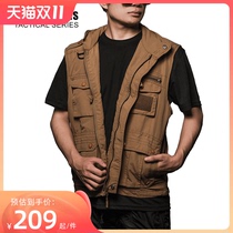 726 Fan Photography Vest Men's Reporter Outdoor Casual Multi Pocket Hooded Coat Fishing Vest