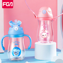 Fuguang Childrens Water Cup Straw Cup Elementary School Students Anti-Fall Tritan Cups Portable Teenage Girl Cute Kindergarten Kettle