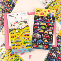 South Korea funny sticker car plane train childrens toy 3D three-dimensional reward cute decorative stickers