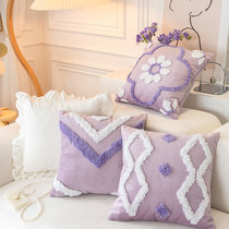 Purple Light Extravagant Nordic cuddling Moroccan minimalist Artisanal Tuft Pillowcase Folk-like cuveboard cushion against pillows